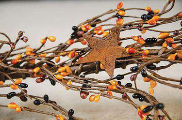 Pip Berry Garland With Stars, Primitive Mix, 40